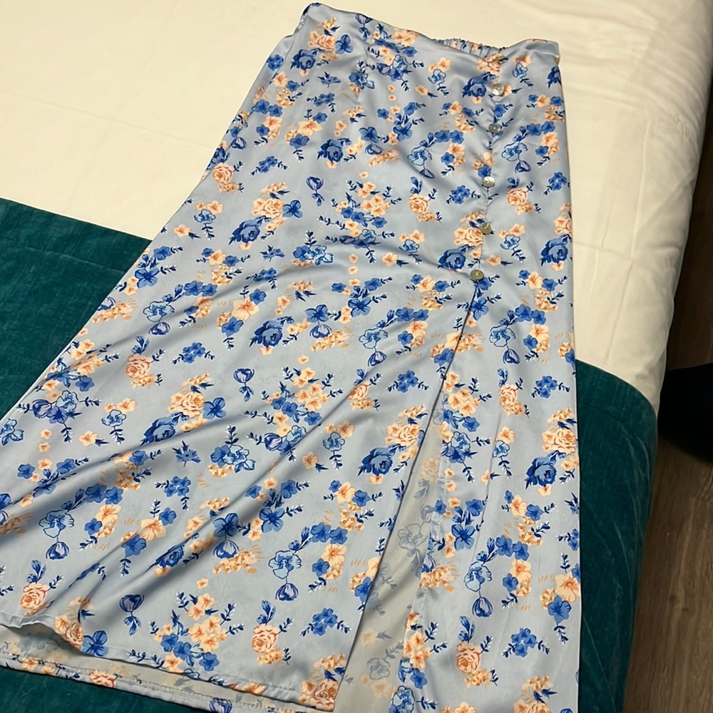 Flower Satin Skirt